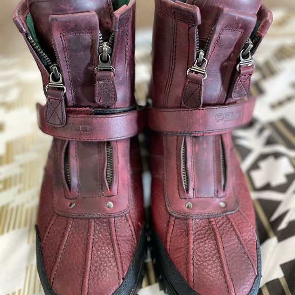 Polo by Ralph Lauren Red Leather Boots - Picture 1 of 4